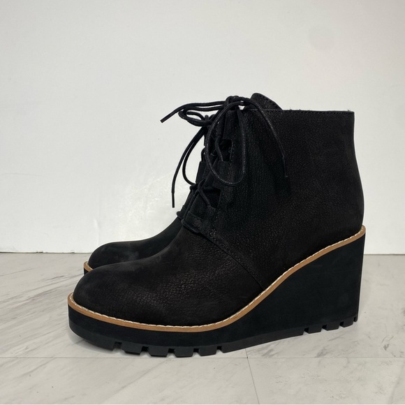 Eileen Fisher Alpine Black Wedge Lace Up Bootie 7 1/2 - Picture 13 of 13